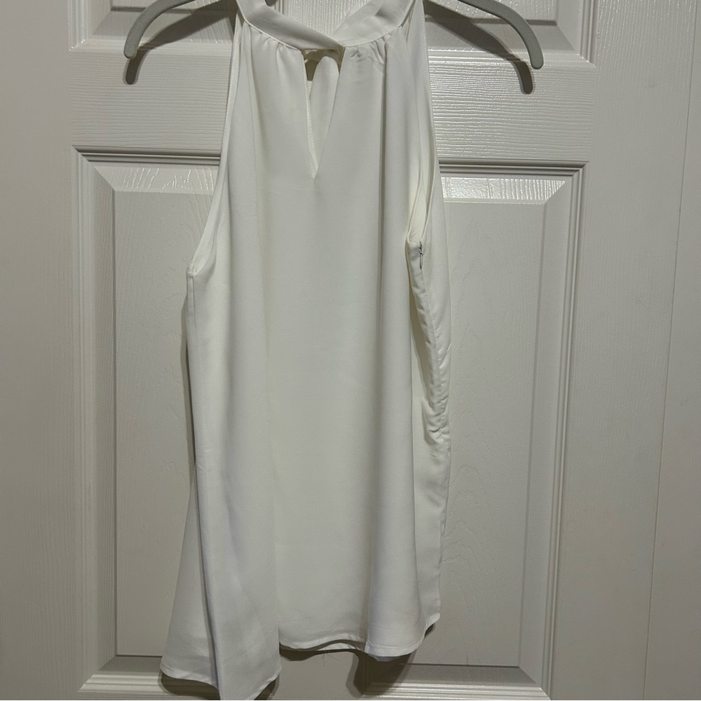 White Halter Sleeveless Top